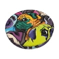 thumbnail image 1 of Fotbe Colorful Pug Stool Covers Round,Waterproof Round Bar Stool Covers Bar Chair Covers Washable Stool Cushion Slipcover for 12-14 Inch Chair-13 inch, 1 of 7