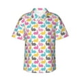 thumbnail image 1 of Fotbe Colorful Rabbit Hawaiian Shirt for Men Unisex Summer Beach Casual Short Sleeve Cotton Linen Button Down Shirts-X-Large, 1 of 9