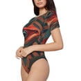 thumbnail image 1 of Fotbe Colorful Reptile And Leaves Women's Crew Neck Short Sleeves Bodysuit Tops Round Neck Slim Sleeveless Soft Comfortable Basic-XX-Large, 1 of 7
