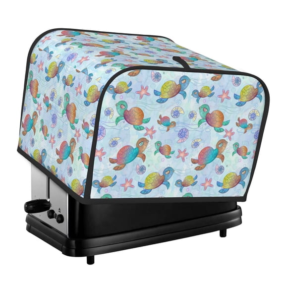 Fotbe Colorful Sea Turtle for Four Slice Toaster Cover, Fingerprint Protector, Super Soft Appliance Cover And Dust Cover,Bread Dust Cover & Fingerprint Protection