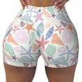 thumbnail image 1 of Fotbe Colorful Seashells Seamless Shorts, Womens Workout Shorts High Waist Stretch Booty Short for Gym/Yoga/Running/Biking-Medium, 1 of 9