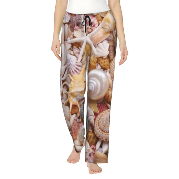 Fotbe Colorful Seashells Women's Pajama Pants,Sleepwear Pants,Pj Bottoms Drawstring And Pockets-Large