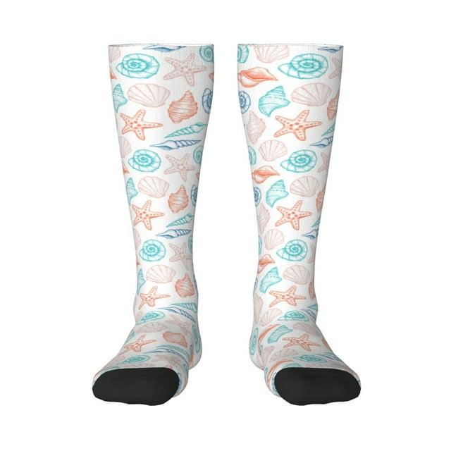 Fotbe Colorful Seashells1 print Women's Men's Novelty Crew Socks Cotton ...