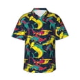 thumbnail image 1 of Fotbe Colorful Sharks Hawaiian Shirt for Men Unisex Summer Beach Casual Short Sleeve Cotton Linen Button Down Shirts-XX-Large, 1 of 5
