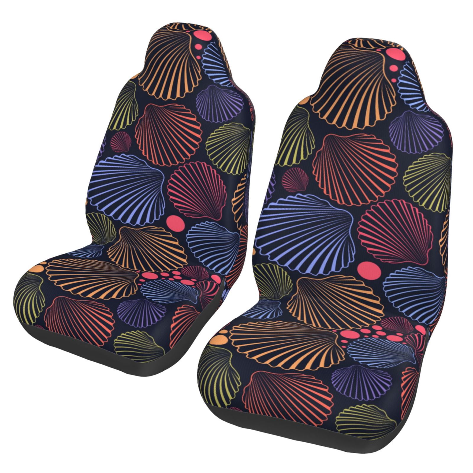 Fotbe Colorful Shells Pattern Automotive Seat Covers for Cars Trucks ...