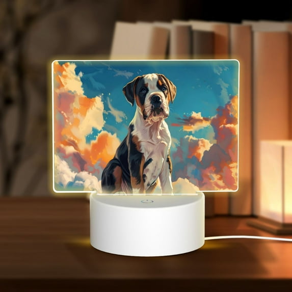 Fotbe Colorful Sky Puppy Pattern Acrylic Night Light Gift with 3 Color ModesTouch-Sensitive LED Lamp Perfect Gift for Mother's Day, Birthday, or Christmas