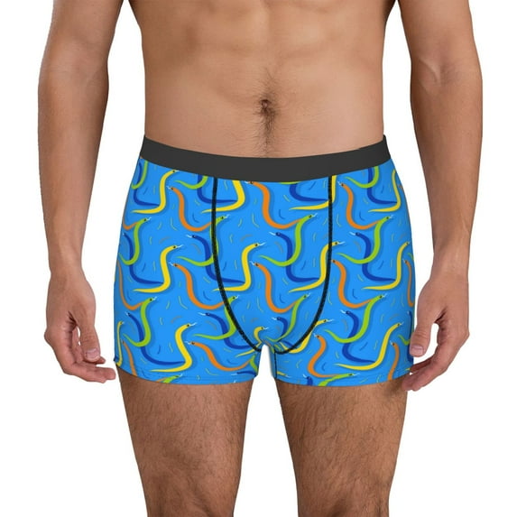 Fotbe Colorful Snake Men’s Total Support Pouch Boxer Briefs, X-Temp Cooling, Moisture-Wicking Underwear, Regular, Long-leg and Trunk-XX-Large