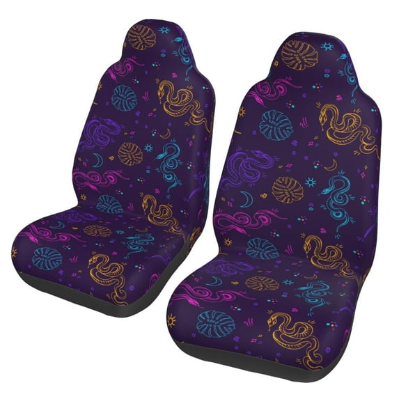 Fotbe Colorful Snake Pattern Automotive Seat Covers for Cars Trucks and SUVs – Car Seat Covers for Front Seats,Protective Seat Covers,Vehicle Seat Covers, Set of 2