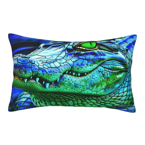 Fotbe Colorful Stained Glass Crocodile Pillow Cases - Envelope Closure - Luxury, Extra Soft, Cooling Pillow Covers - Wrinkle, Fade, Stain Resistant-20"x30"