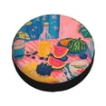 thumbnail image 1 of Fotbe Colorful Summer Fruit Table Spare Tire Cover Thickening Universal Fit for Jeep, Trailer, RV, SUV, Truck, Tough Tire Wheel Soft Cover-17 inch, 1 of 8