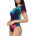 thumbnail image 1 of Fotbe Colorful Surreal Landscape Women's Crew Neck Short Sleeves Bodysuit Tops Round Neck Slim Sleeveless Soft Comfortable Basic-Medium, 1 of 7