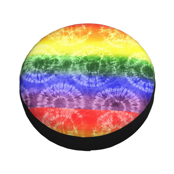Fotbe Colorful Tie Dye Spare Tire Cover Thickening Universal Fit for Jeep, Trailer, RV, SUV, Truck, Tough Tire Wheel Soft Cover-16 inch