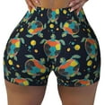 thumbnail image 1 of Fotbe Colorful Turtles Seamless Shorts, Womens Workout Shorts High Waist Stretch Booty Short for Gym/Yoga/Running/Biking-Small, 1 of 9