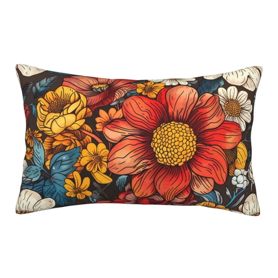 Fotbe Colorful Vintage Floral Pattern Pillow Cases - Envelope Closure - Luxury, Extra Soft, Cooling Pillow Covers - Wrinkle, Fade, Stain Resistant-14"x20"