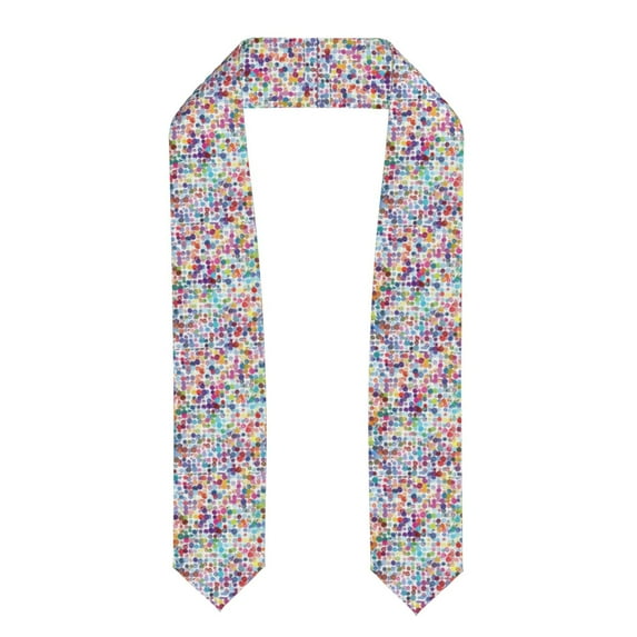 Fotbe Colorful Watercolor Dots Printed Class of 2024 Graduation Stole