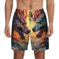 thumbnail image 1 of Fotbe Colorful Wave Dragon Head Men’s Swim Trunks Quick Dry Swim Shorts Board Shorts with Mesh Lining-Medium, 1 of 9