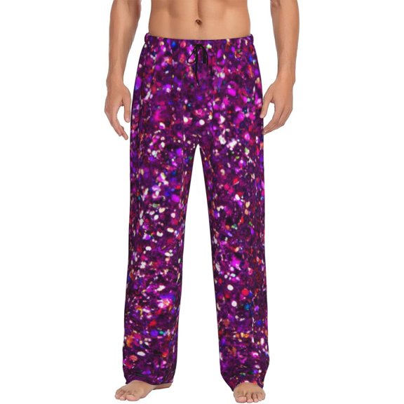 Fotbe Colourful Glitter Men's Pajama Pants,Sleepwear Pants,Pj Bottoms Drawstring And Pockets-Large