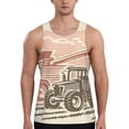 thumbnail image 1 of Fotbe Combine harvester working with tractor Pattern Men's Quick Dry Workout Tank Top Gym Muscle Tee Fitness Bodybuilding Sleeveless T Shirt Breathable Workout Shirt-Large, 1 of 7