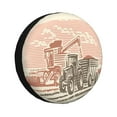 thumbnail image 1 of Fotbe Combine harvester working with tractor Pattern Spare Tire Cover Thickening Universal Fit for Jeep, Trailer, RV, SUV, Truck, Tough Tire Wheel Soft Cover-15 inch, 1 of 6