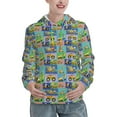 thumbnail image 1 of Fotbe Construction Machinery Pattern Womens Long Sleeve Hoodie, Pullover Hooded Sweatshirt, Kangaroo Pocket Hoodie with Eye-catching Drawstrings-Small, 1 of 7