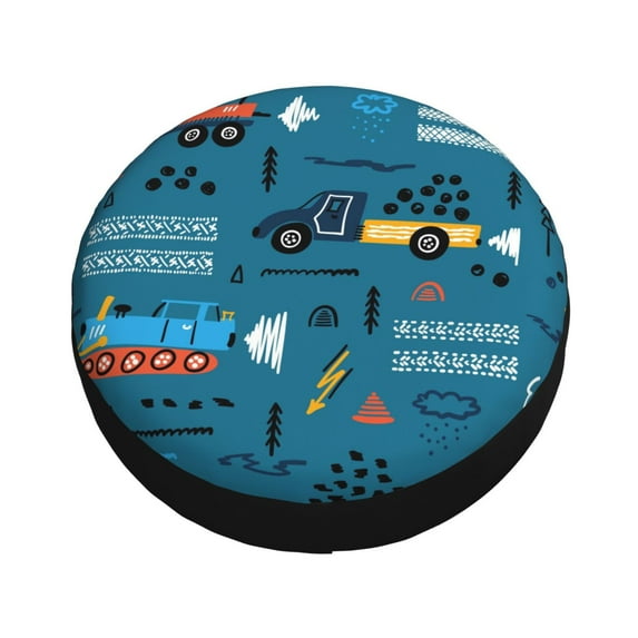 Fotbe Construction Trucks Spare Tire Cover Thickening Universal Fit for Jeep, Trailer, RV, SUV, Truck, Tough Tire Wheel Soft Cover-15 inch