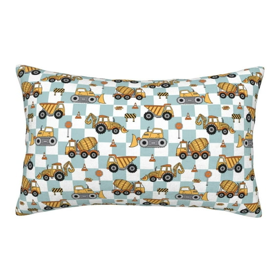 Fotbe Construction Vehicle Pattern Pillow Cases - Envelope Closure - Luxury, Extra Soft, Cooling Pillow Covers - Wrinkle, Fade, Stain Resistant-14"x20"