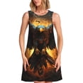 thumbnail image 1 of Fotbe Cool Black Eagle Pattern Women’s Summer Tank Midi Dress – Sleeveless A-Line Dress, Floral T-Shirt Dress, Casual Flowing Beach Sundress, 1 of 7