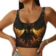 thumbnail image 1 of Fotbe Cool Black Eagle Pattern Womens' Sports Bra Longline Wirefree Padded with Medium Support Sports Moisture-Wicking Workou Vest,Tank Top-XX-Large, 1 of 7