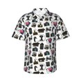 thumbnail image 1 of Fotbe Cool Camera Hawaiian Shirt for Men Unisex Summer Beach Casual Short Sleeve Cotton Linen Button Down Shirts-Large, 1 of 5