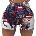 thumbnail image 1 of Fotbe Cool Patriotic Buffalo Cowboy Seamless Shorts, Womens Workout Shorts High Waist Stretch Booty Short for Gym/Yoga/Running/Biking-Medium, 1 of 9