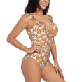thumbnail image 1 of Fotbe Corgi Animal Women's Tummy Control Swimsuits Slimming One Piece Bathing Suit Ruffle Wrap V Neck Swimwear-, 1 of 8