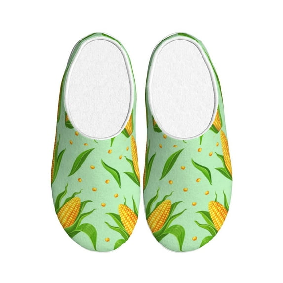 Fotbe Corn 7 Pattern Women's Fuzzy Curly Fur Memory Foam Loafer Slippers Indoor Outdoor Slippers Winter Home Shoes-44/45