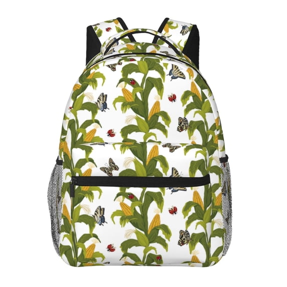 Fotbe Corn And Butterflies Pattern Casual Backpack for School, Travel, and Outdoor Activities - Durable, Lightweight, and Comfortable