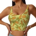 thumbnail image 1 of Fotbe Corn Pattern Womens' Sports Bra Longline Wirefree Padded with Medium Support Sports Moisture-Wicking Workou Vest,Tank Top-Small, 1 of 9