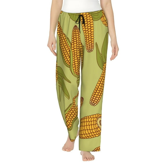 Fotbe Corn Women's Pajama Pants,Sleepwear Pants,Pj Bottoms Drawstring And Pockets-Medium