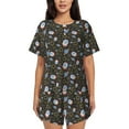 thumbnail image 1 of Fotbe Cosmic Print Pajama Set for Women 2 Piece Loungewear Short Sleeve Tops and Shorts Set Soft Sleepwear-Medium, 1 of 7
