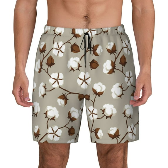 Fotbe Cotton Tree Men’s Swim Trunks Quick Dry Swim Shorts Board Shorts with Mesh Lining-3X-Large