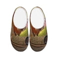 thumbnail image 1 of Fotbe Country Farm Morning Rooster Pattern Women's Fuzzy Curly Fur Memory Foam Loafer Slippers Indoor Outdoor Slippers Winter Home Shoes-35/36, 1 of 7