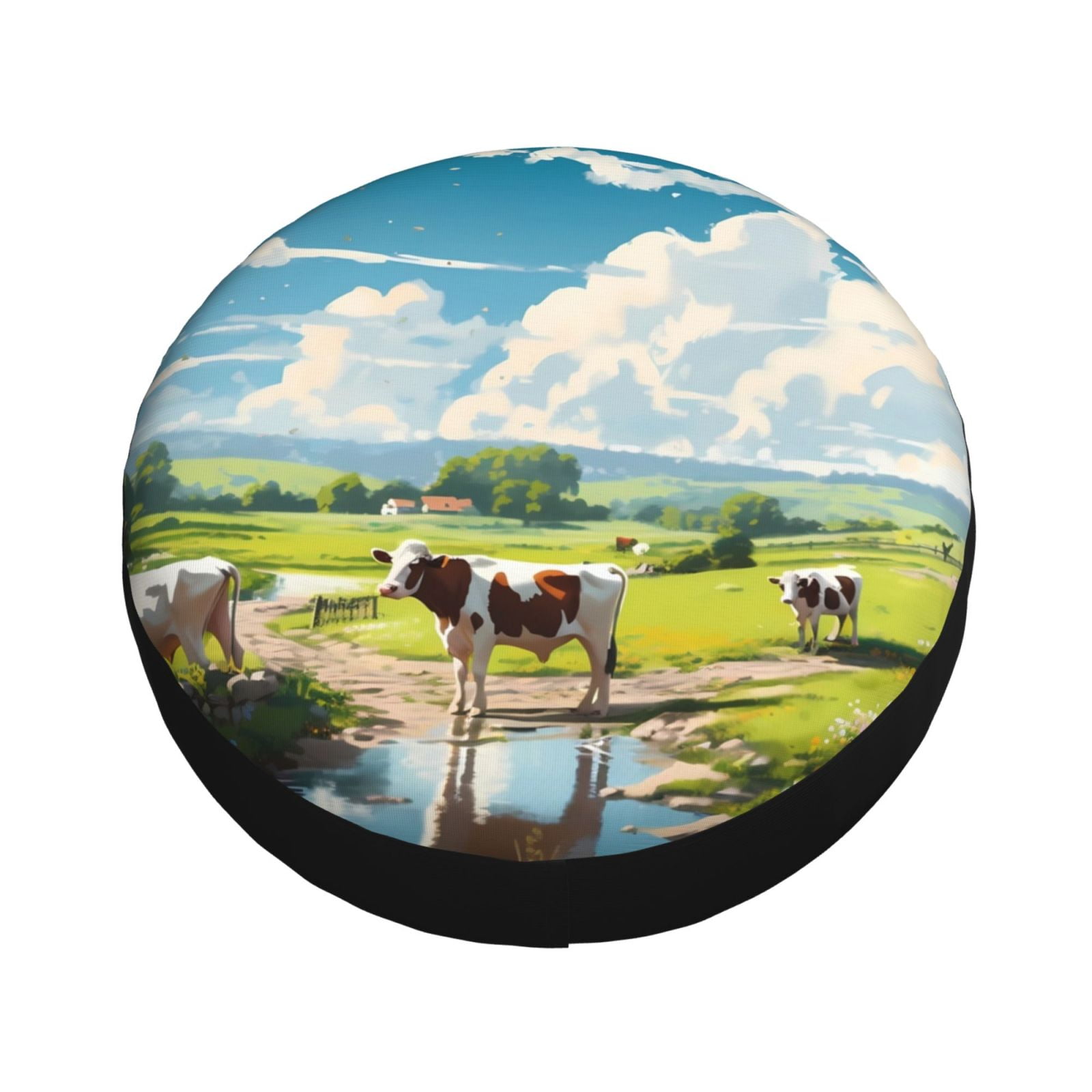Fotbe Countryside Farm Cow Spare Tire Cover Thickening Universal Fit