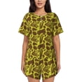 thumbnail image 1 of Fotbe Countryside Pumpkin Tractor Print Pajama Set for Women 2 Piece Loungewear Short Sleeve Tops and Shorts Set Soft Sleepwear-3X-Large, 1 of 7