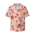 thumbnail image 1 of Fotbe Cow Flower And Heart print Short Sleeve Button Down Shirts for Men Casual Summer Beach Wrinkle Free Shirt-Medium, 1 of 7