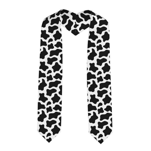 Fotbe Cow Print Black White Printed Class of 2024 Graduation Stole