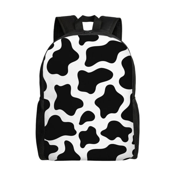 Fotbe Cow Print Black White Travel Laptop Backpack, Business Slim Sturdy Laptops Backpack, Water Resistant College School Computer Bag Gift for Men & Women Fits 15.6 Inch Notebook