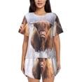 thumbnail image 1 of Fotbe Cow Print Pajama Set for Women 2 Piece Loungewear Short Sleeve Tops and Shorts Set Soft Sleepwear-X-Large, 1 of 7