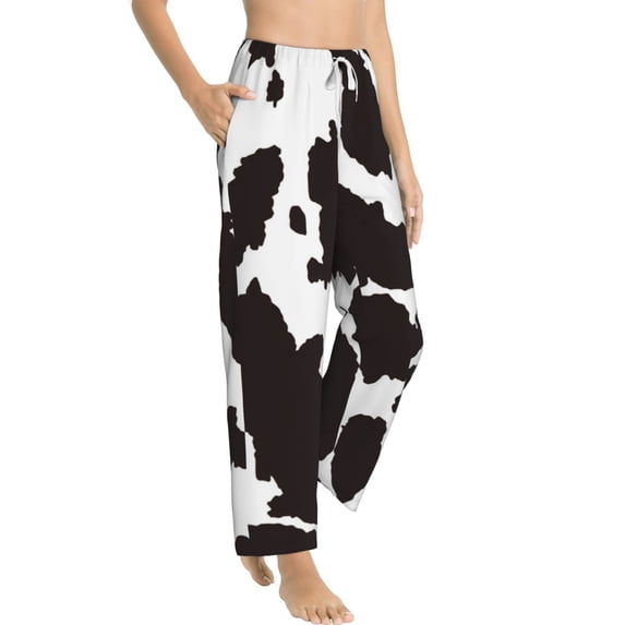 Fotbe Cow Skin 2 Women's Pajama Pants,Sleepwear Pants,Pj Bottoms Drawstring And Pockets-XX-Large