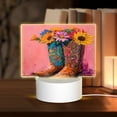 thumbnail image 1 of Fotbe Cowboy Boots With Flowers Pattern Acrylic Night Light Gift with 3 Color ModesTouch-Sensitive LED Lamp Perfect Gift for Mother's Day, Birthday, or Christmas, 1 of 9