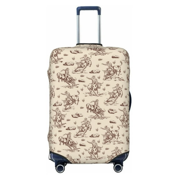 Fotbe Cowboy Sitting On Cow Back Luggage Cover Protector,Suitcase Protector,Scratch and Dirt Resistant,Fits 18-32 Inch Luggage-X-Large