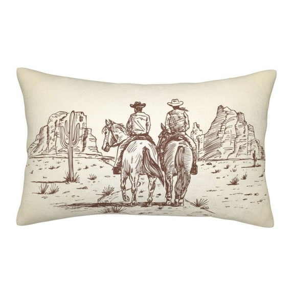 Fotbe Cowboys Riding Horses Pillow Cases - Envelope Closure - Luxury, Extra Soft, Cooling Pillow Covers - Wrinkle, Fade, Stain Resistant-14"x20"