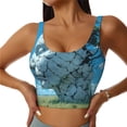 thumbnail image 1 of Fotbe Cracked Earth Head Tree Pattern Womens' Sports Bra Longline Wirefree Padded with Medium Support Sports Moisture-Wicking Workou Vest,Tank Top-, 1 of 7