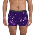 thumbnail image 1 of Fotbe Crystal Purple Snowflake Men’s Total Support Pouch Boxer Briefs, X-Temp Cooling, Moisture-Wicking Underwear, Regular, Long-leg and Trunk-Large, 1 of 6